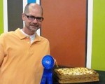 Steve Joines and his first-place pumpkin lasagna.